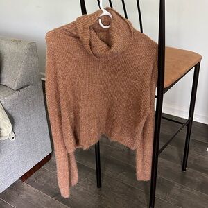 Crop Cowl Neck Sweater